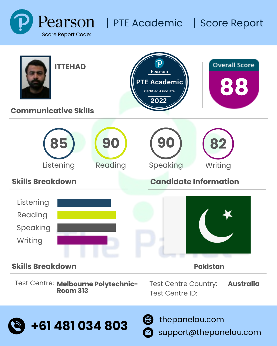 PTE Academic Scorecard